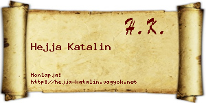 Hejja Katalin névjegykártya